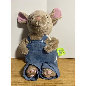 If You Give A Mouse A Cookie Zoobies Plush Toy 11" Brown Mouse In Denim Overalls